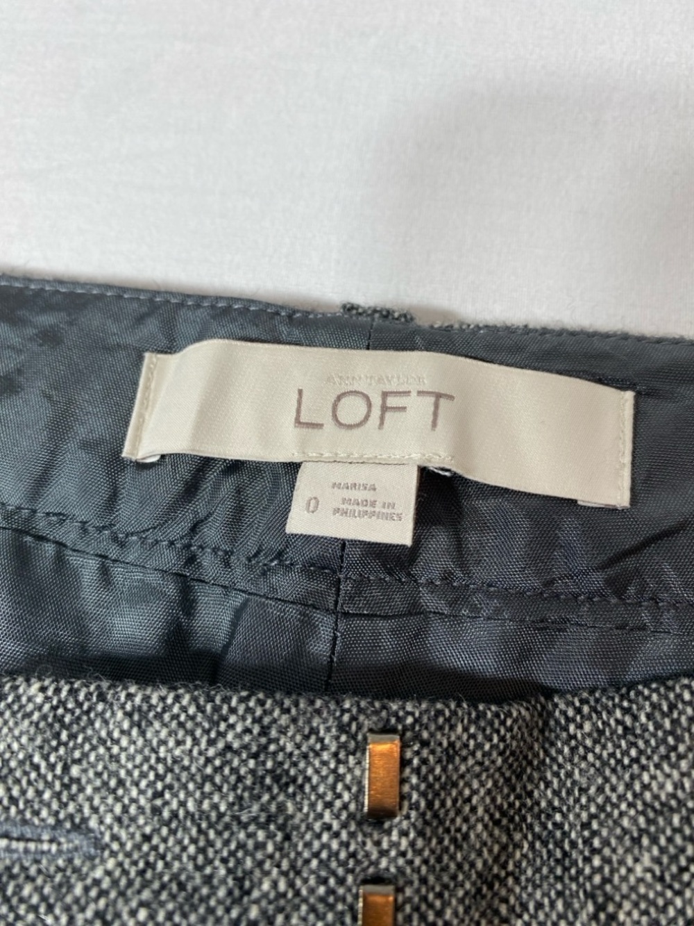 Loft Gray Flared Dress Pants Wool Blend Women’s Size 0 - Picture 7 of 11